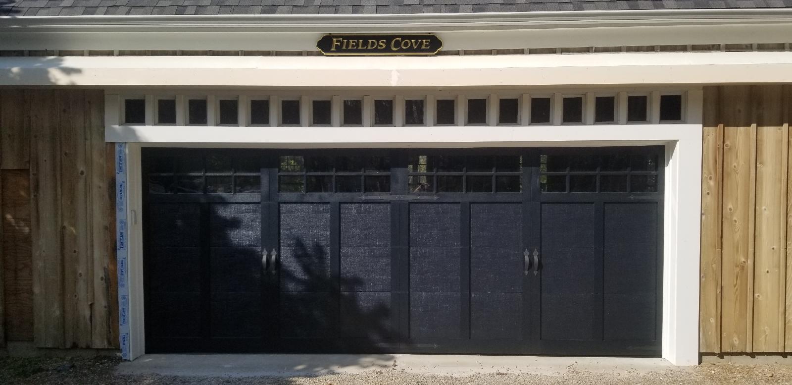 black, wide garage doors