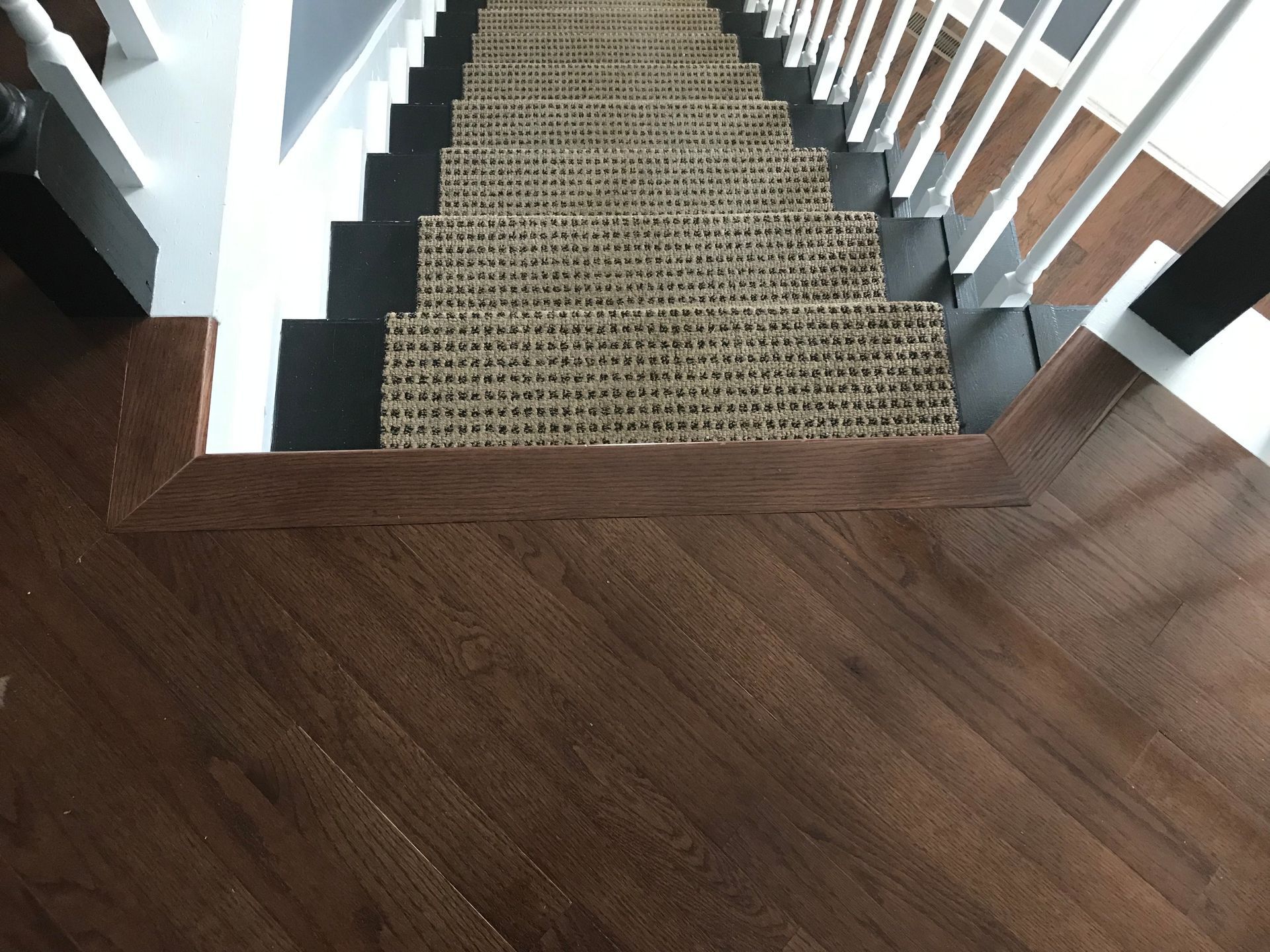 Carpeted stairs