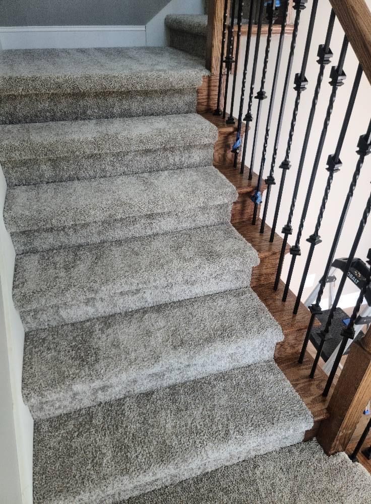 Carpeted stairs