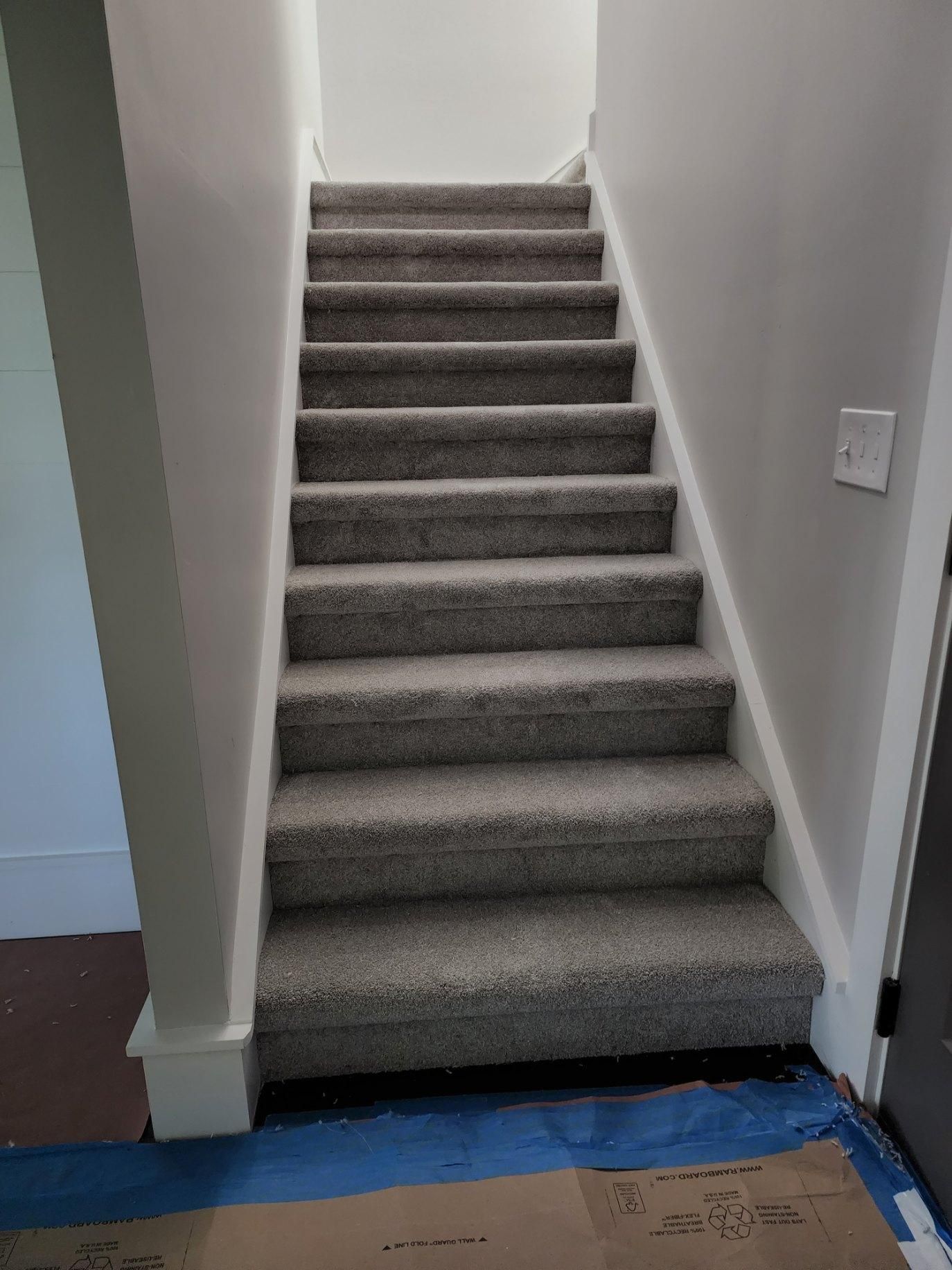 Carpeted stairs