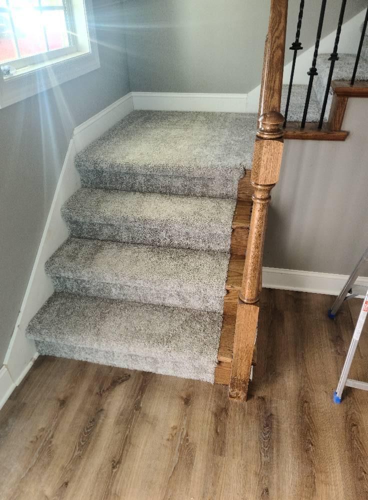 Carpeted stairs