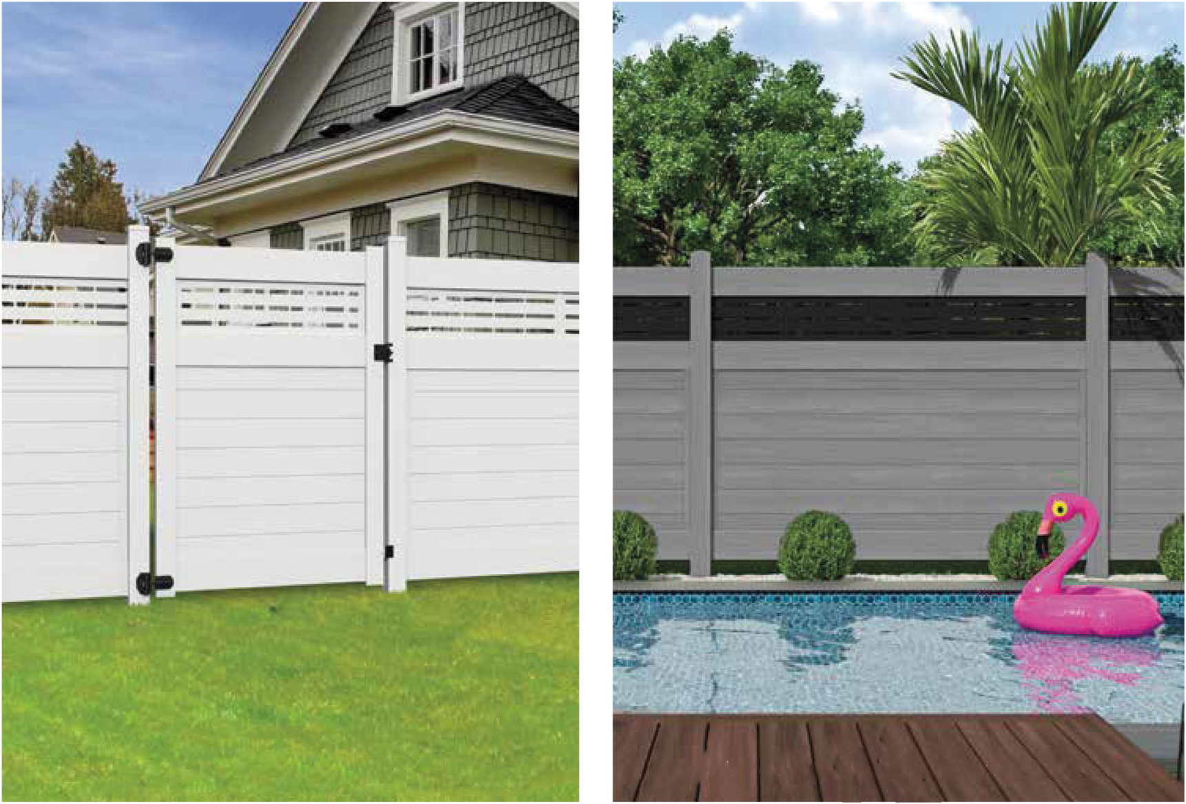White and gray fence