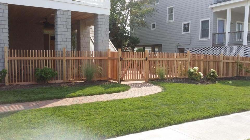 Wooden picket fence
