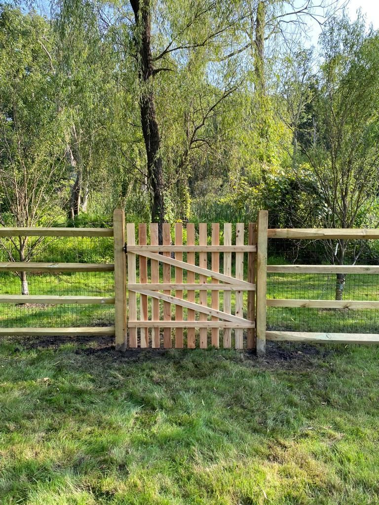 Wood fence with a gate