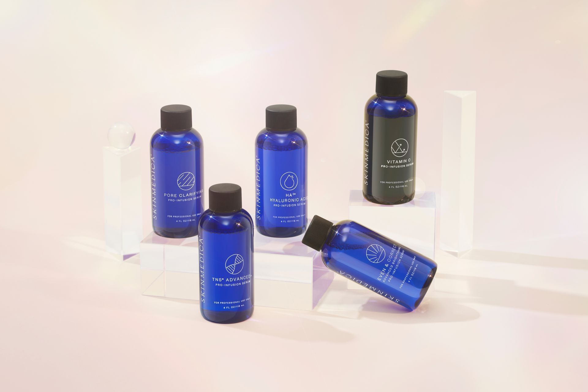 ZO® Skin Health products in blue bottles