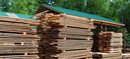 Piles of lumber