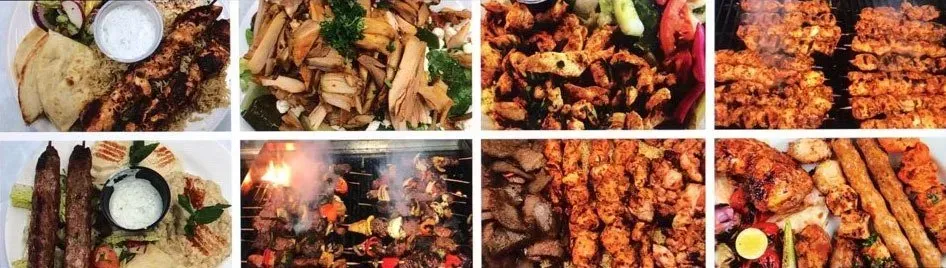 There are many different types of food in this collage.