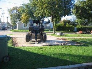 Removal of old concrete.