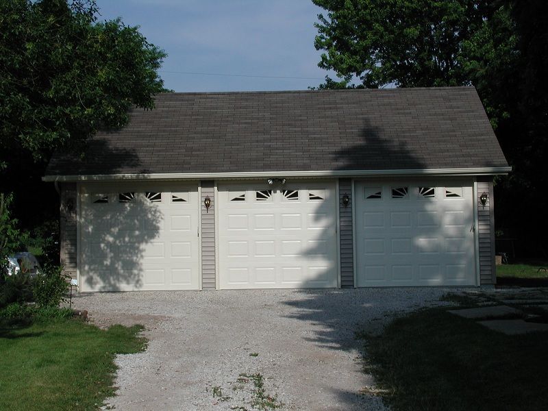 Three-car garage