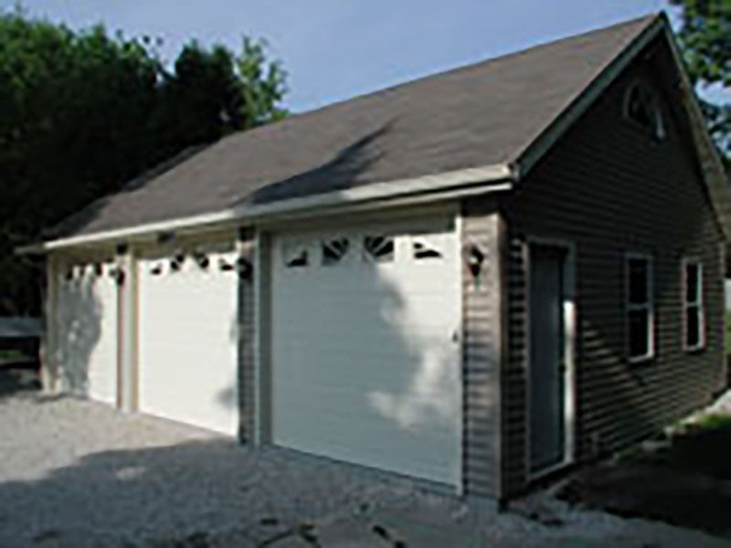 Three-car garage