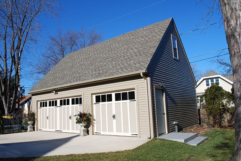 Three-car garage