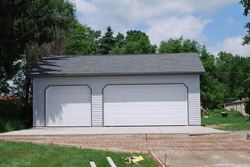 Three-car garage