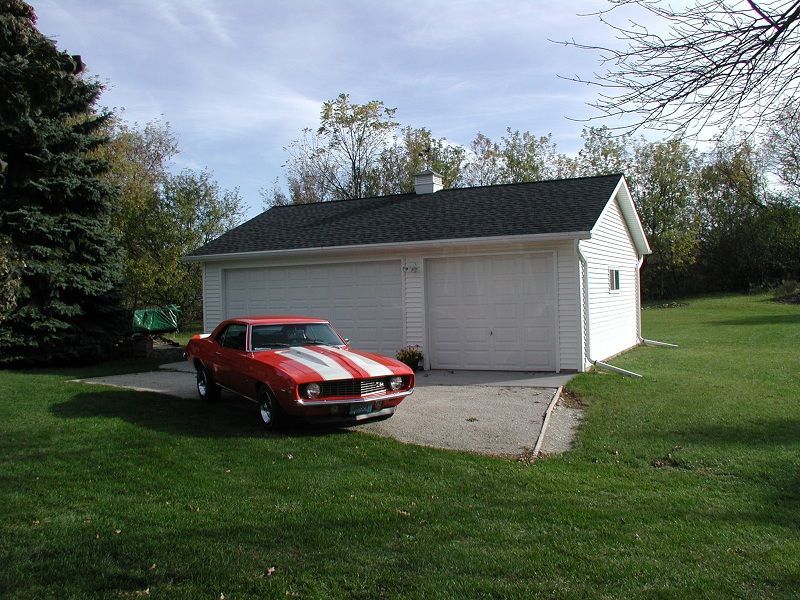 Three-car garage