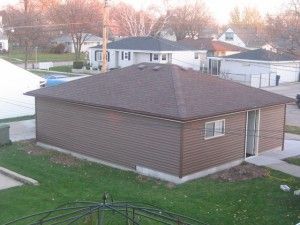 Overview of the completed garage.