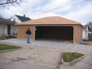 After one day of framing the garage is completely framed.