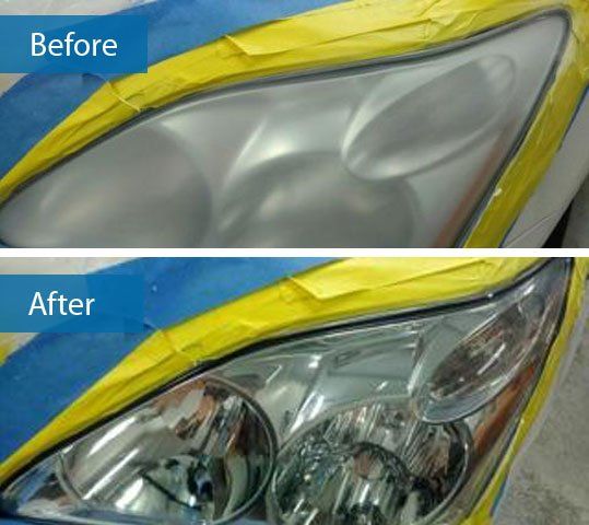 Headlights before and after