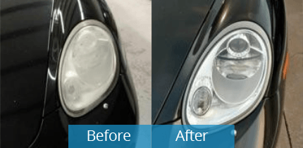 Headlights before and after