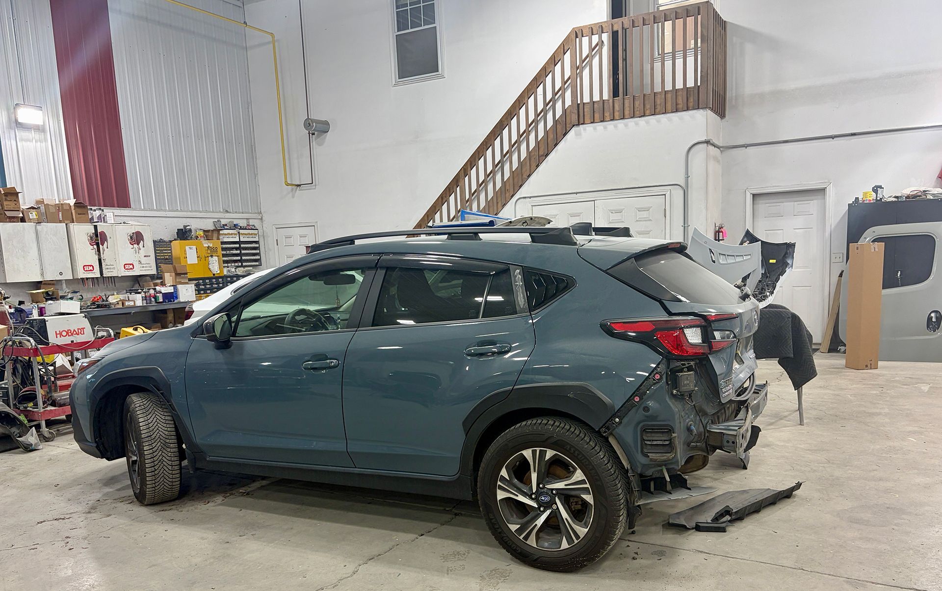 SUV with collision damage 