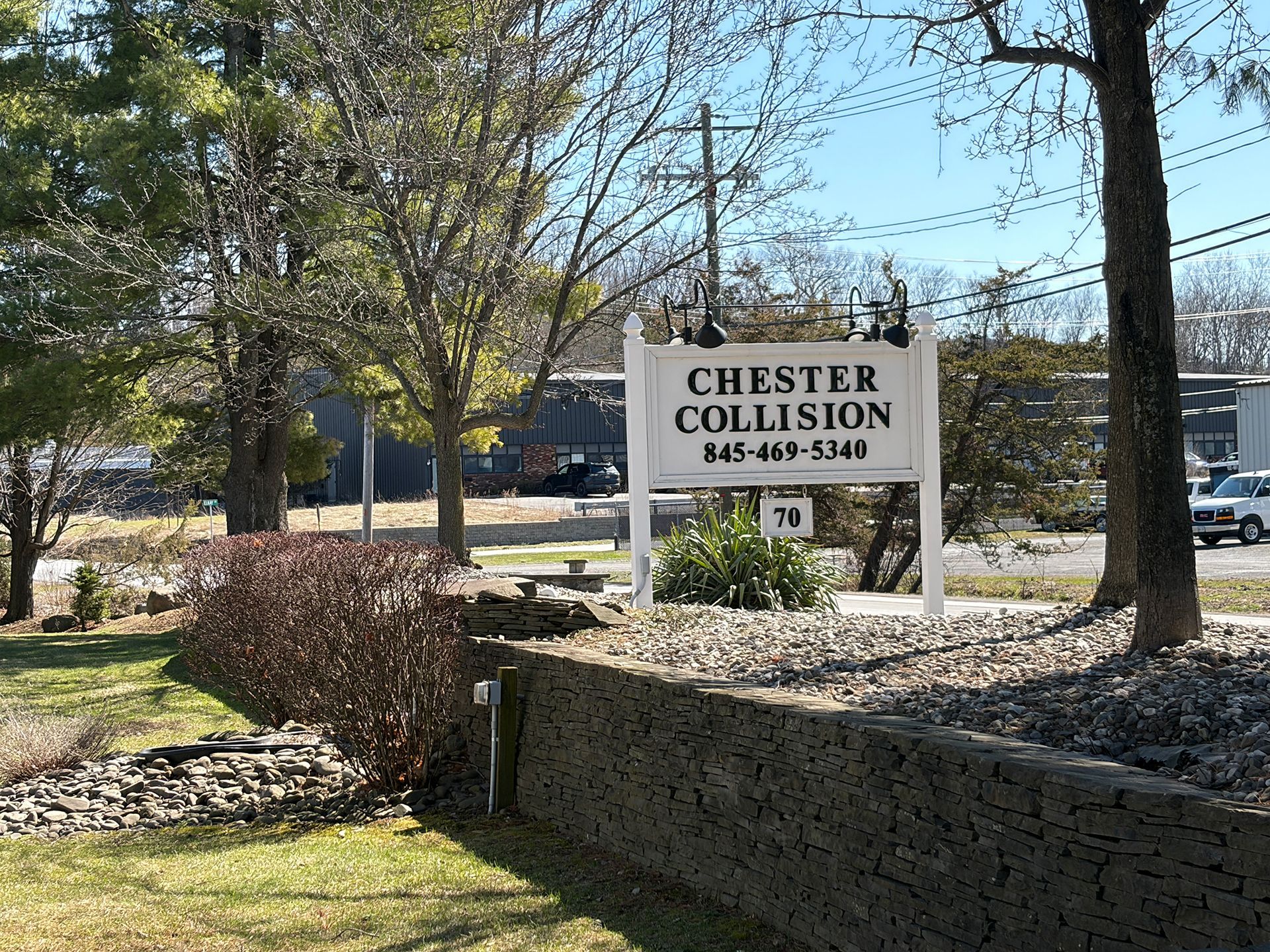 Chester Collision Inc's road sign
