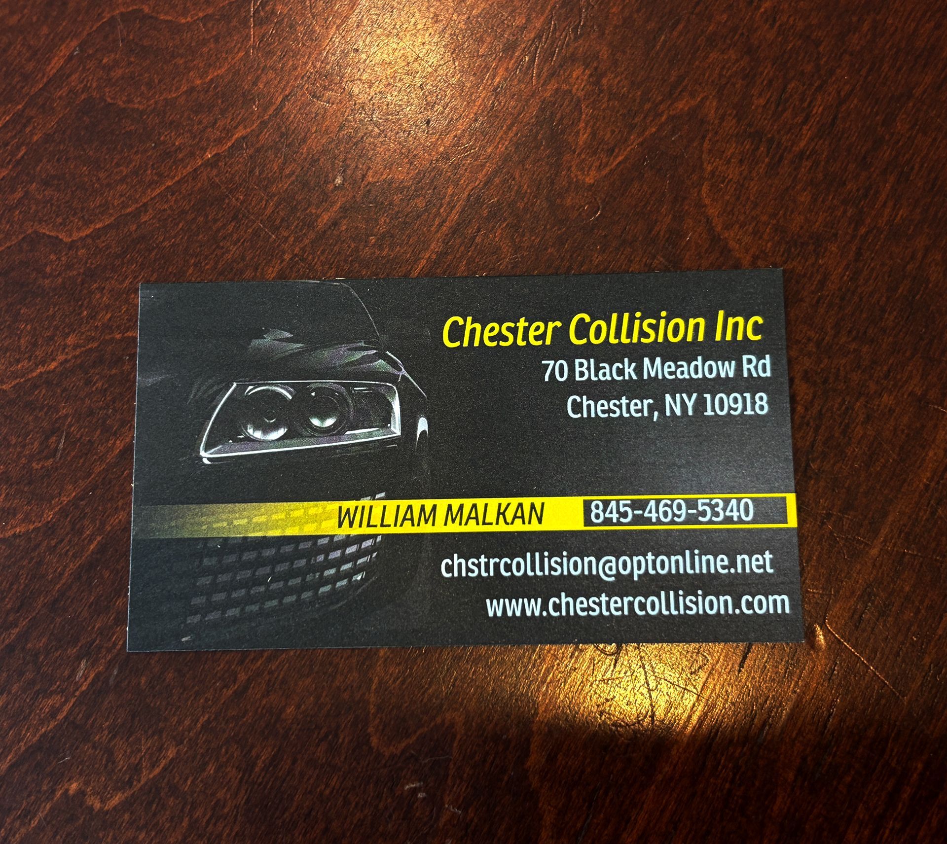 Chester Collision Inc's calling card