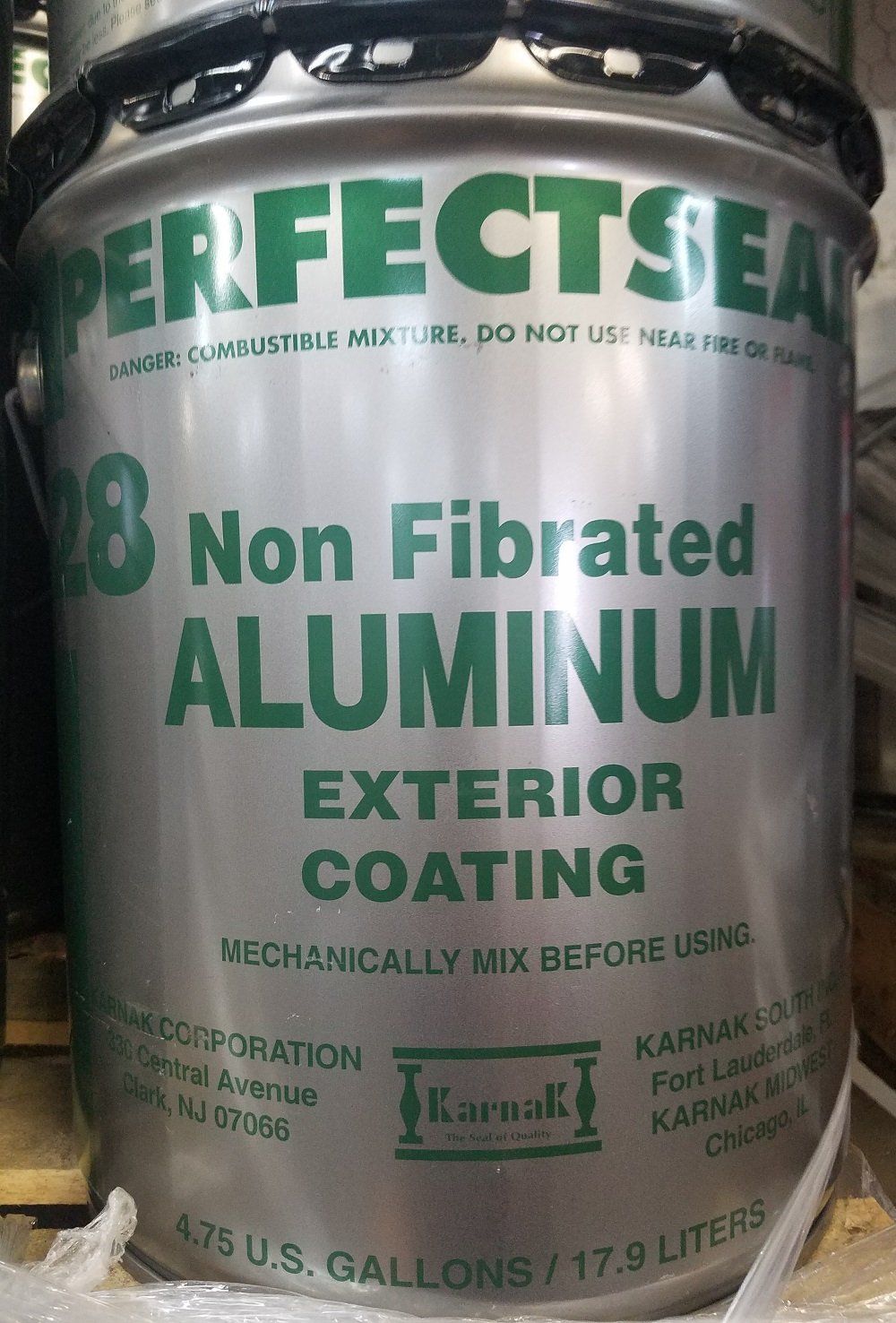 A metal container of