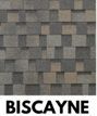 Biscayne asphalt shingle roofing, various shades of gray and tan.