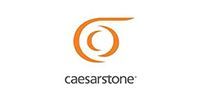 Caesarstone logo with orange spiral emblem and black text on white background