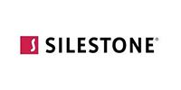 SILESTONE logo with a pink square icon and black text on a white background