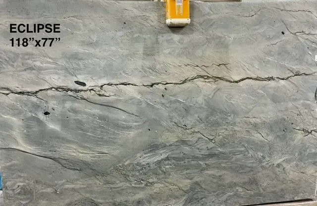 Gray stone slab with wavy veining, labeled “ECLIPSE 118