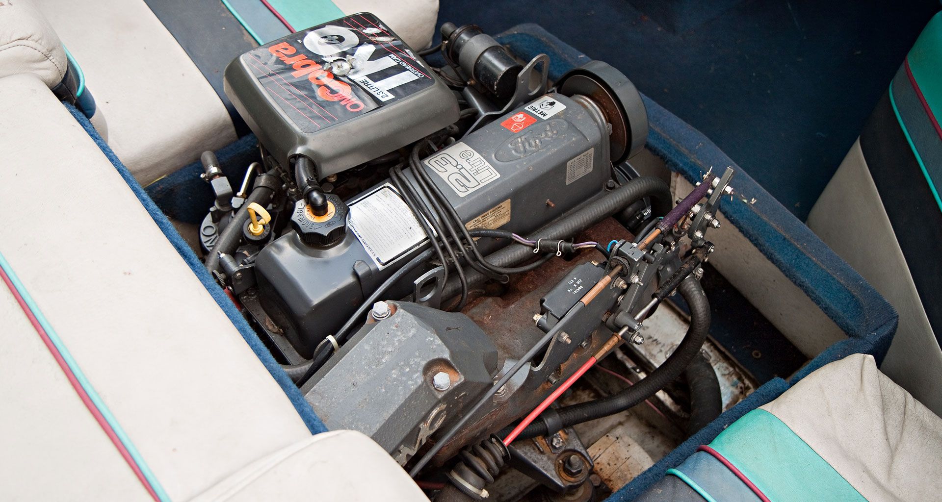 View of a 2.3 liter marine engine