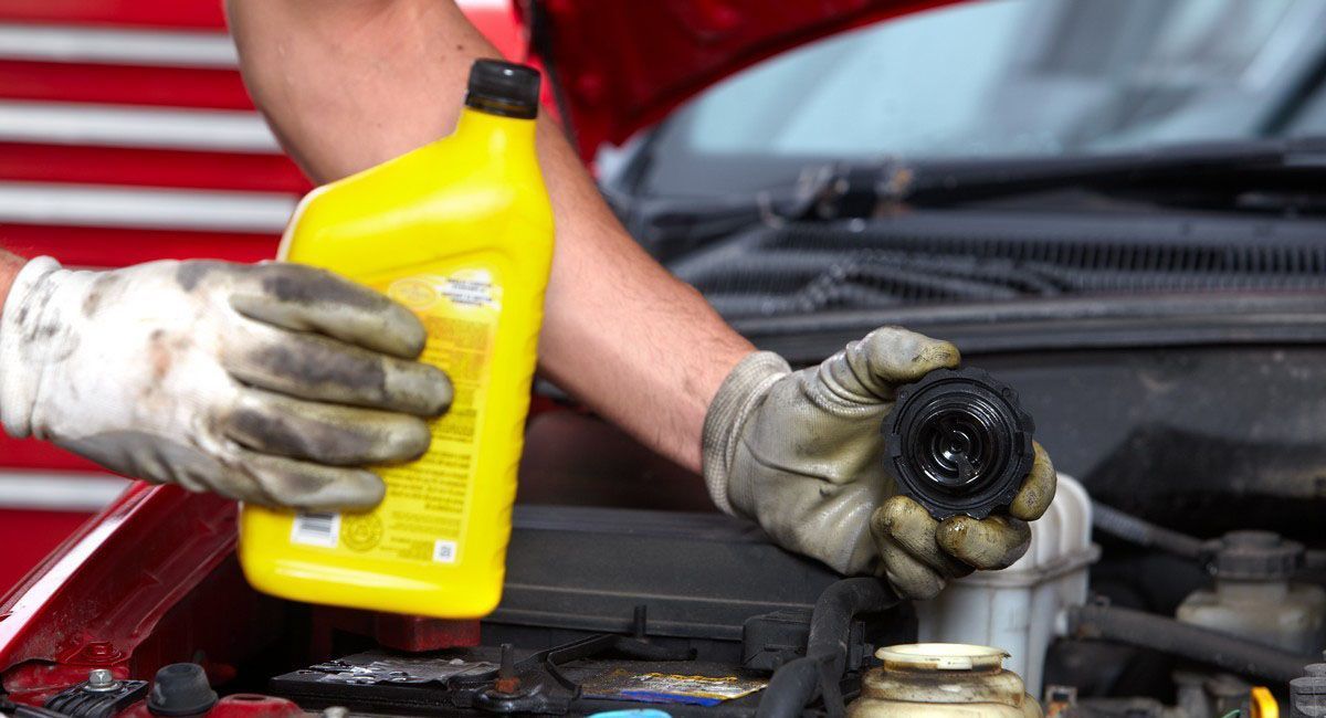 Passenger car oil change.