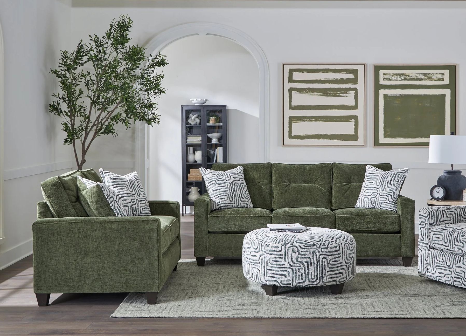 A living room with two couches and a coffee table