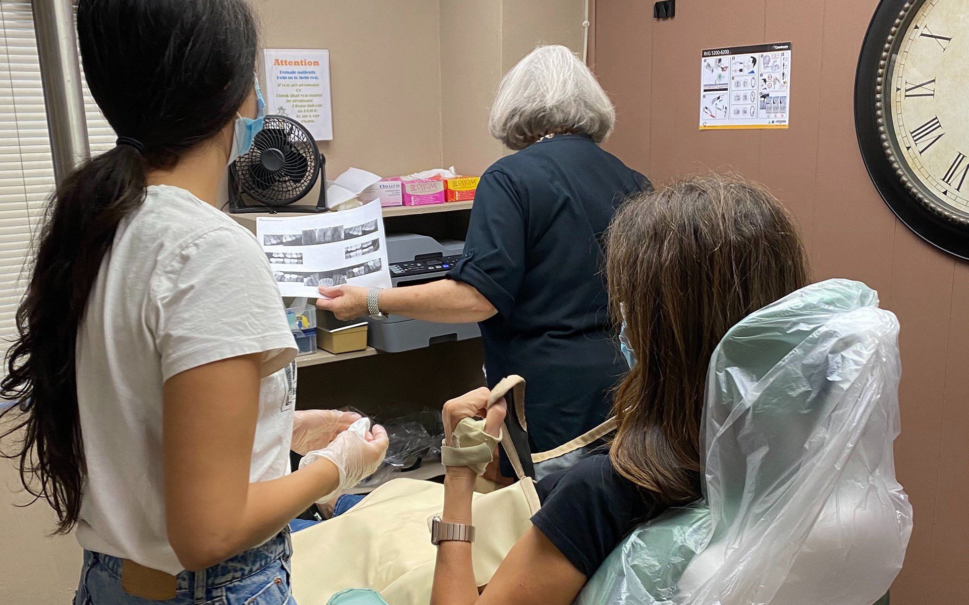 Dentistry students and classroom