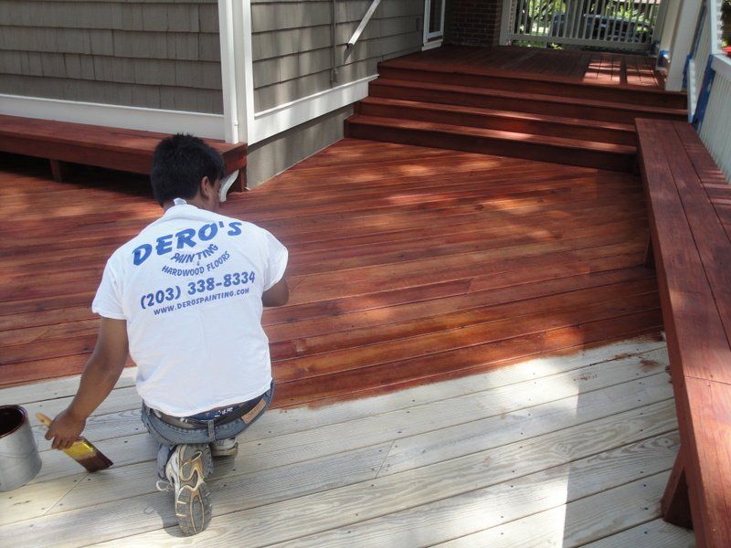 Deck staining