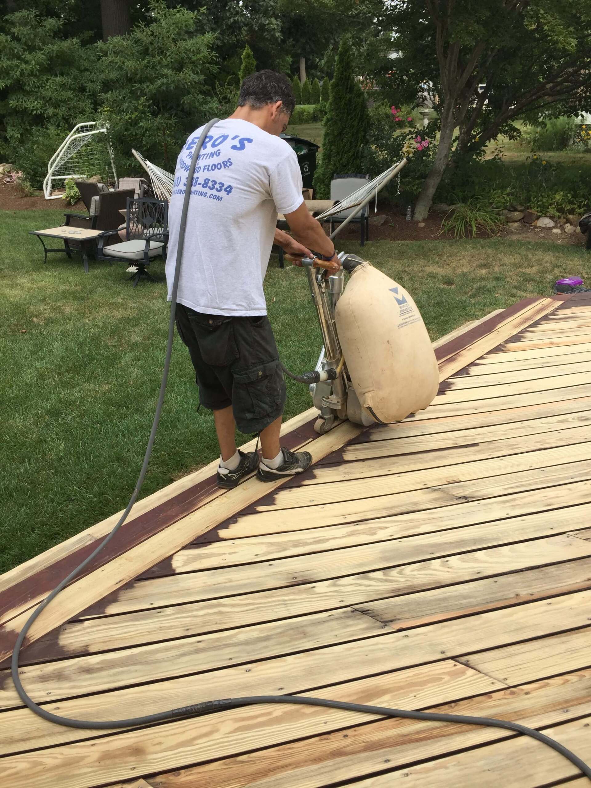 Deck staining