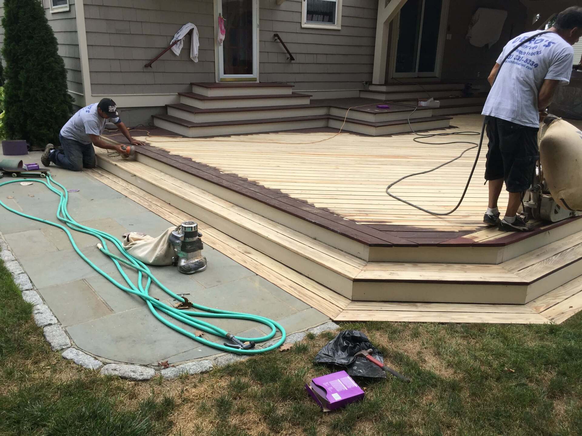 Deck staining