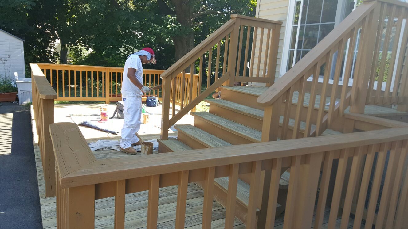 Deck staining