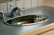 A stainless sink