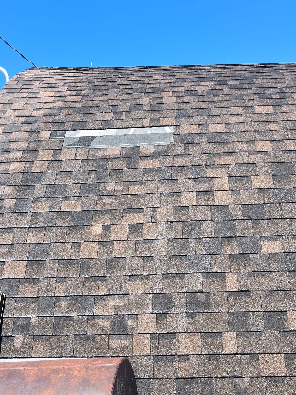 a roof with a hole in it