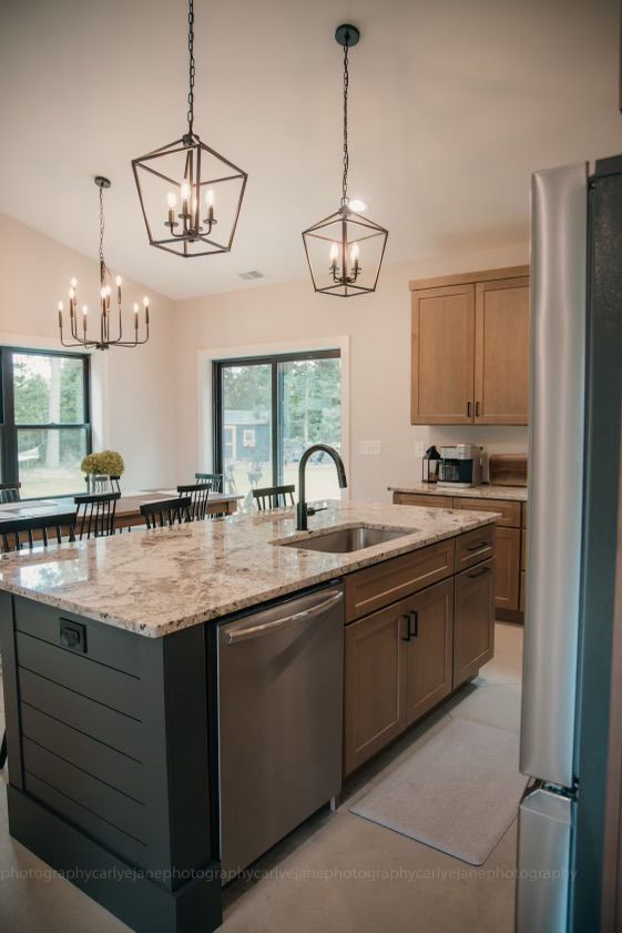 Granite top on kitchen island