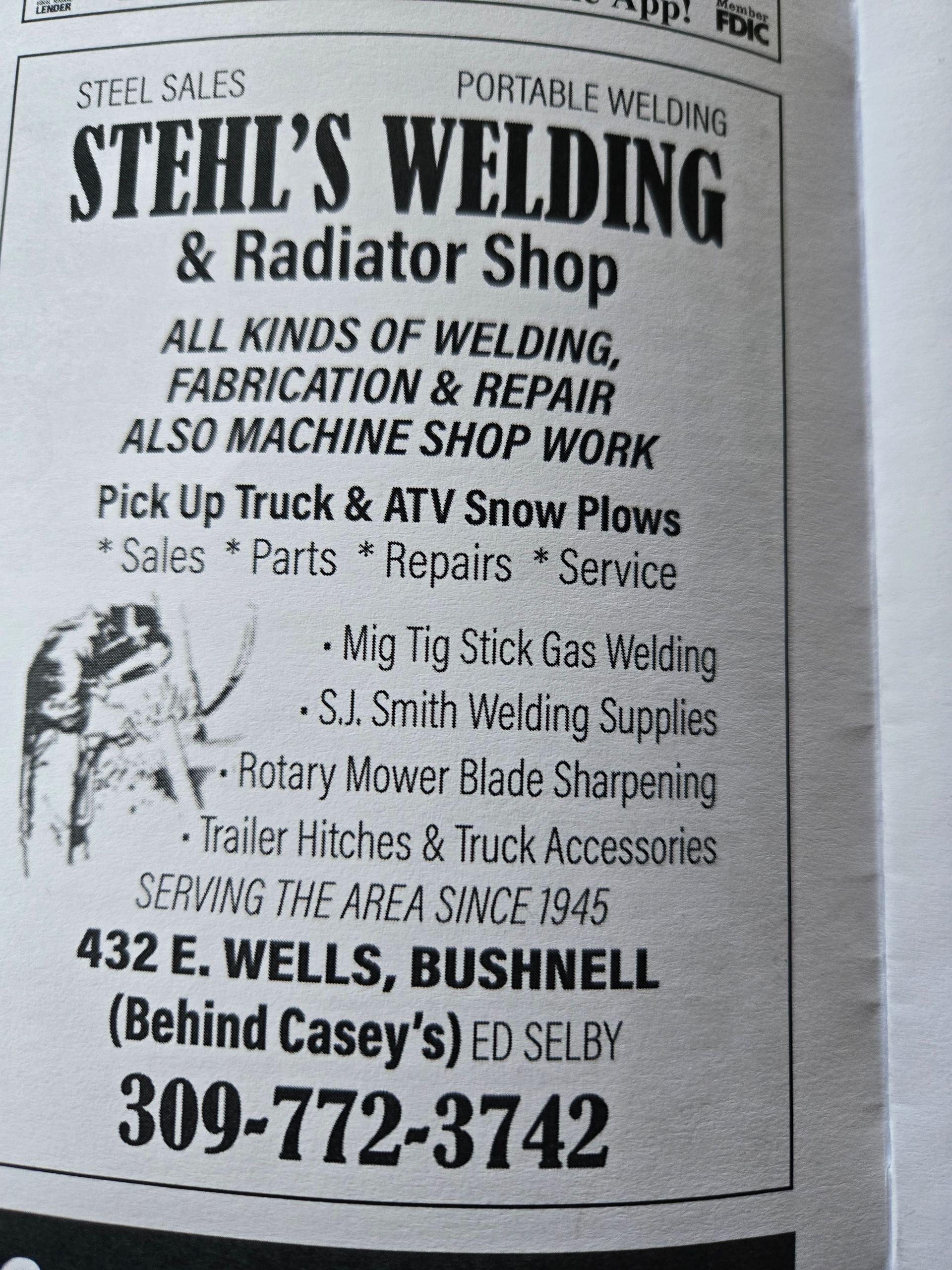 Stehl's Welding Ad