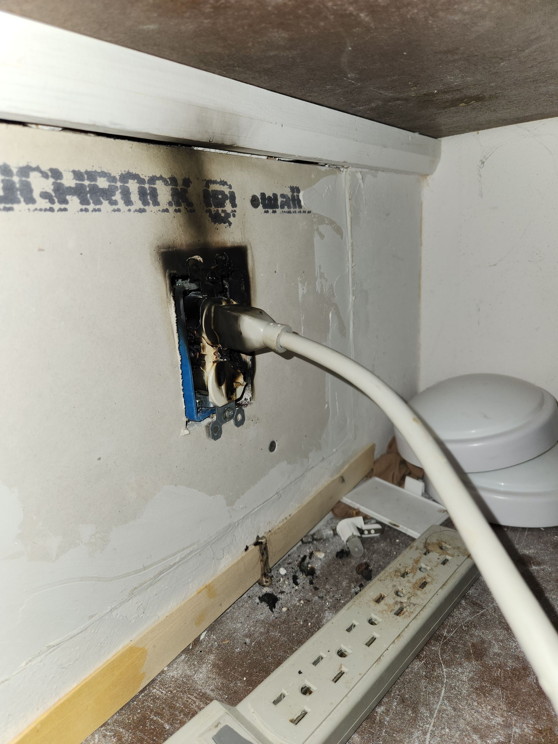 Damaged electric outlet