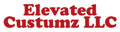 Red logo text reading &ldquo;Elevated Custumz LLC&rdquo; on a white background