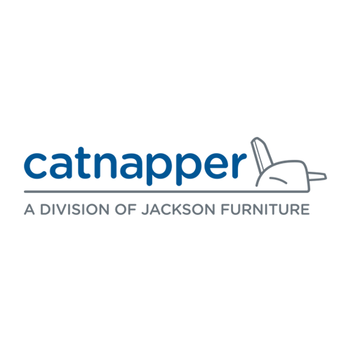 Catnapper logo in blue with reclining cat icon and tagline “A Division of Jackson Furniture”