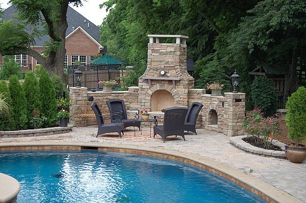 Natural stone fireplace