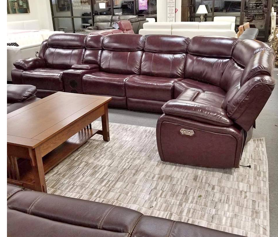 red leather sectional sofa