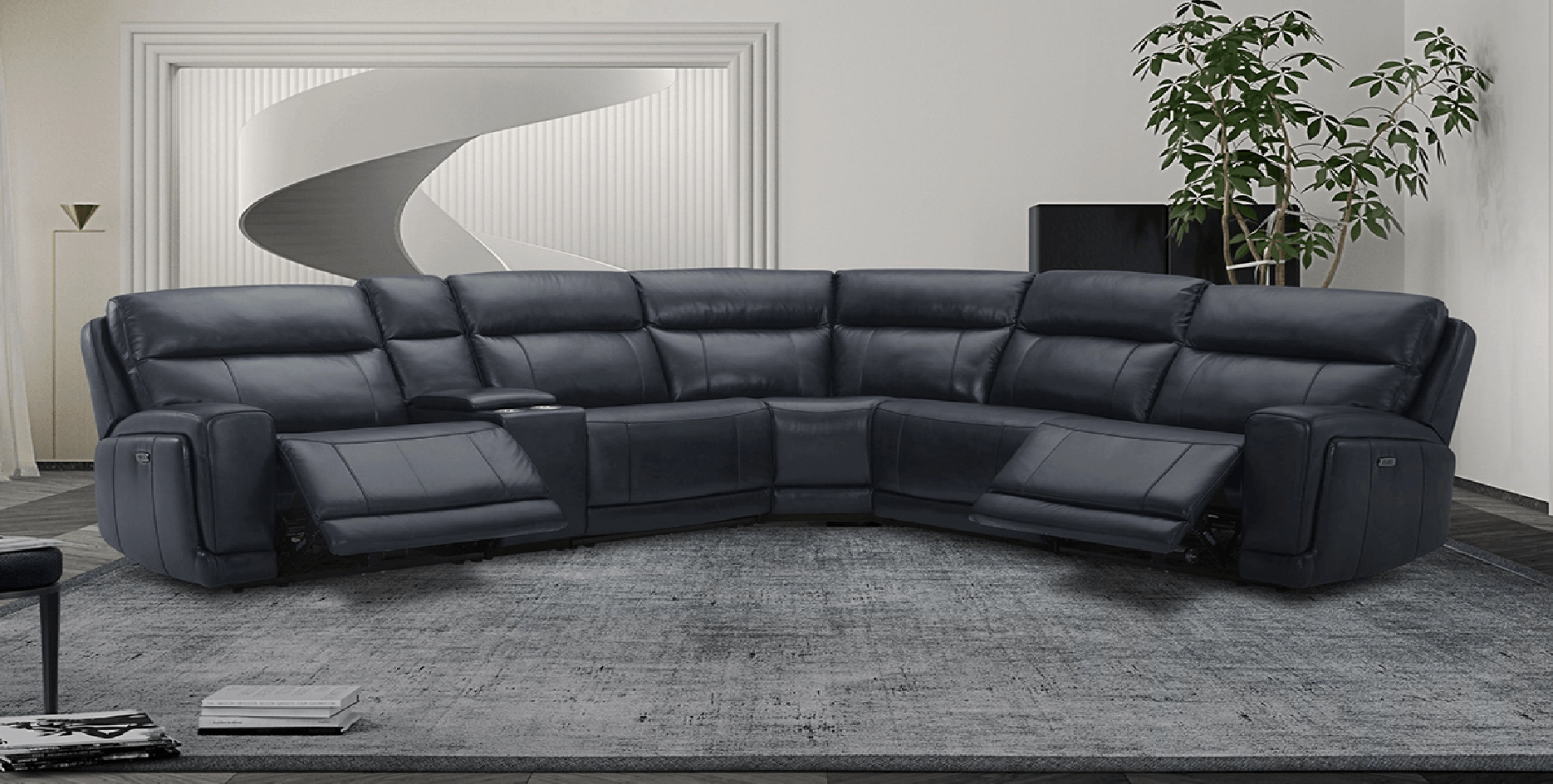 black sectional sofa