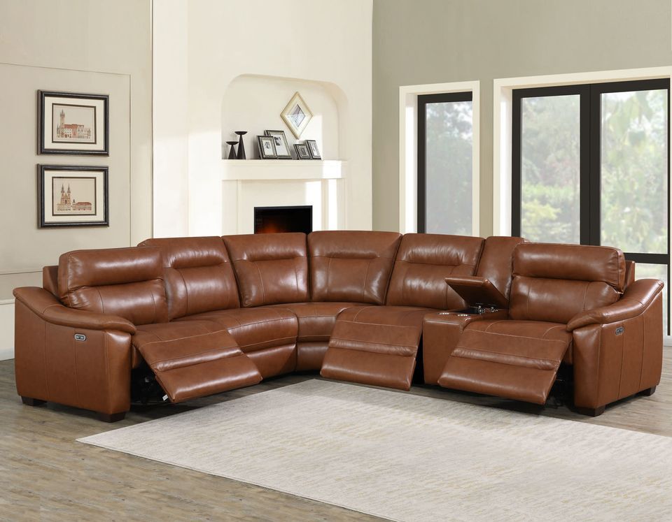 brown leather sectional sofa