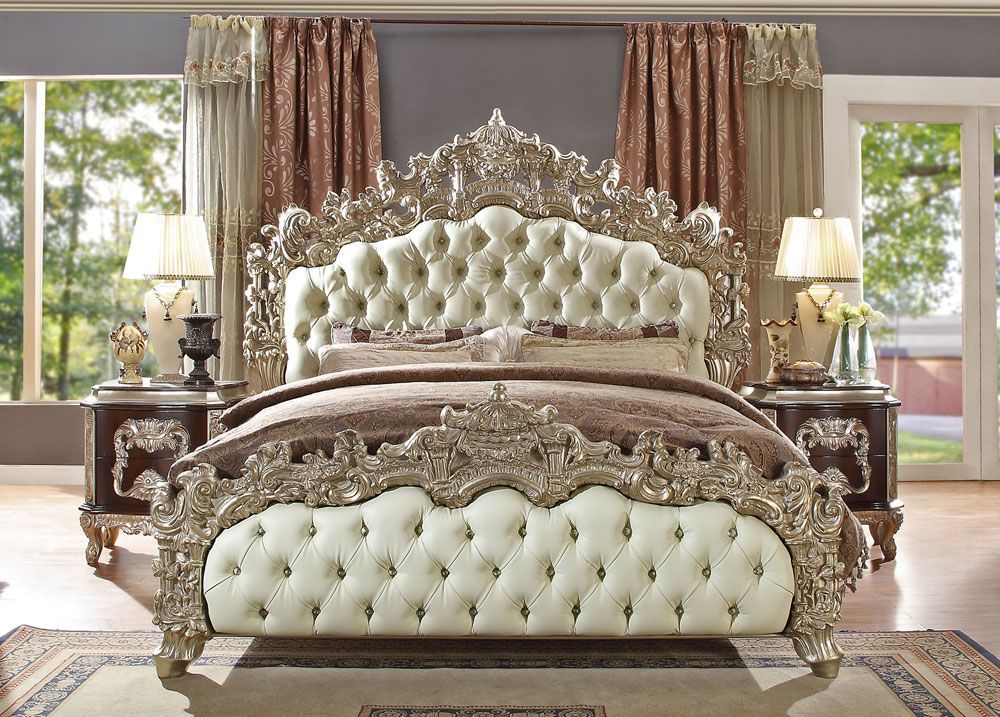 white tufted bed set
