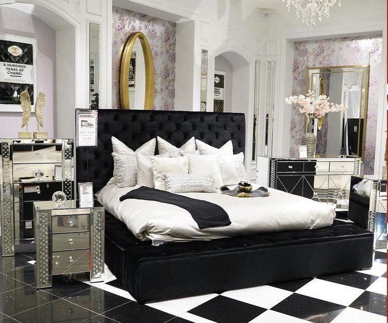 White and black bedroom set